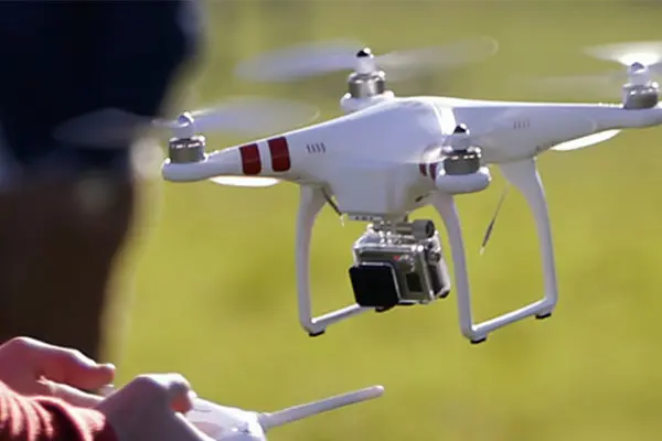 Drone being piloted by high school students
